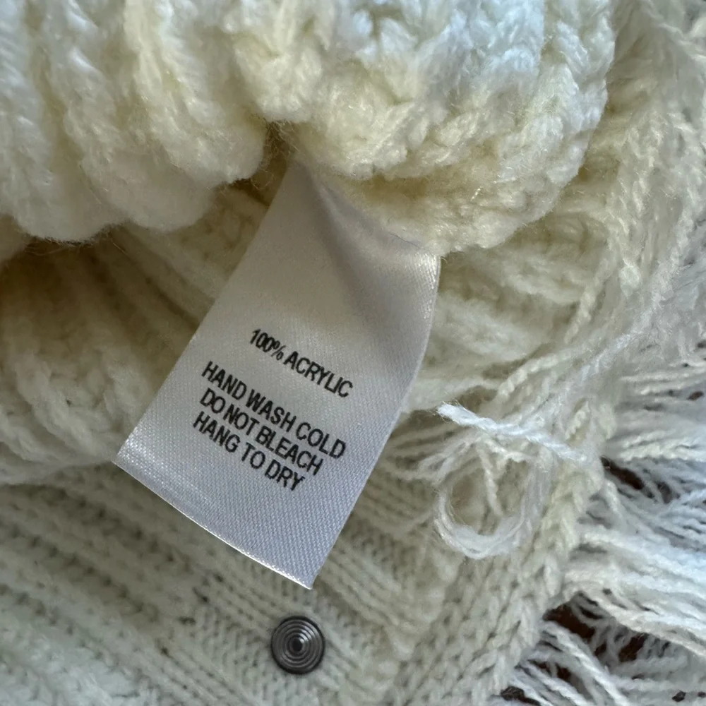 Lulus Ivory Ribbed Knit Fringe Sweater - Picture 7 of 11
